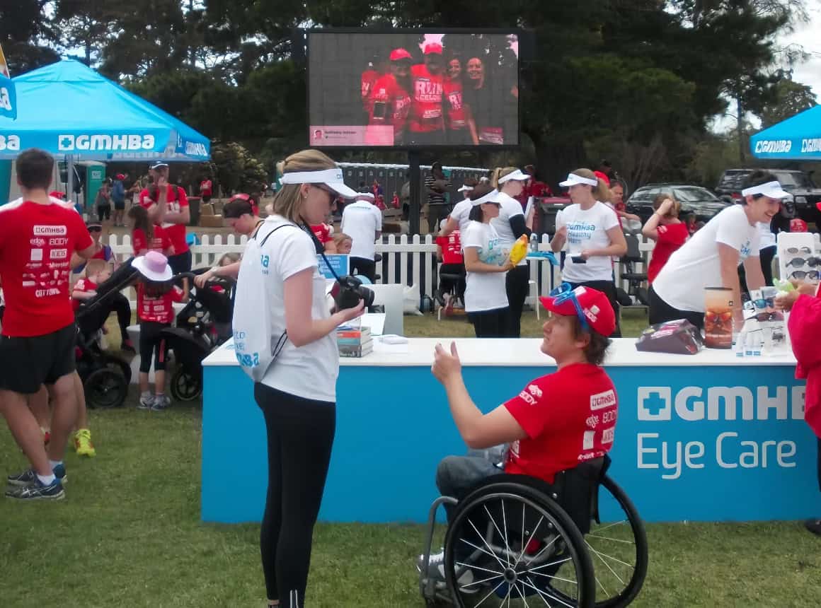 LED screen trailer for hospital eyecare event
