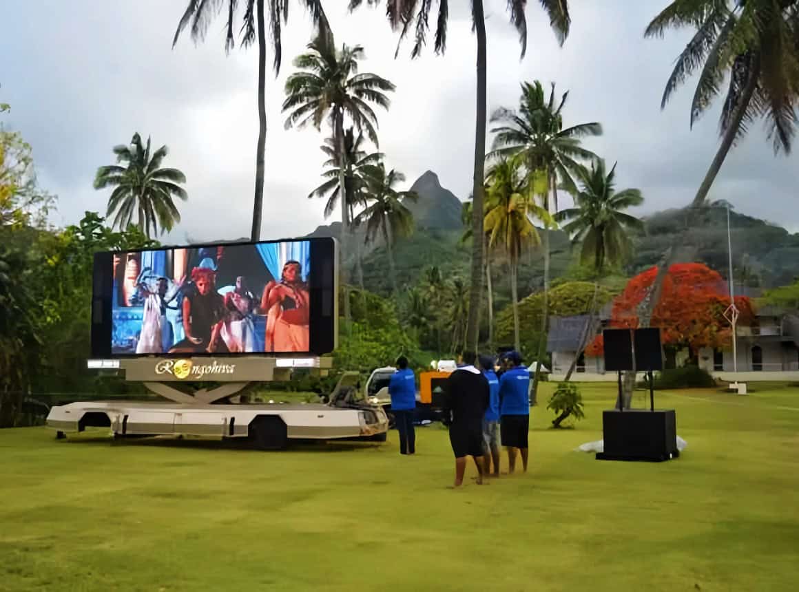LED screen trailer in island concert event